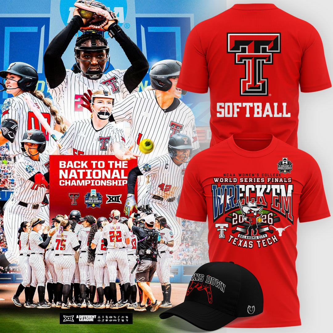 Texas Tech 2026 WCWS Championship "Wreck 'Em-Ready Stance" T-Shirt | RY71
