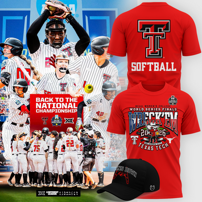 Texas Tech 2026 WCWS Championship "Wreck 'Em-Ready Stance" T-Shirt | RY71
