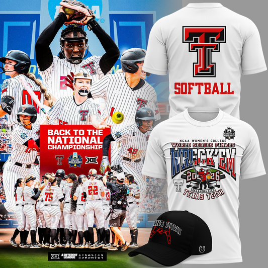 Texas Tech 2026 WCWS Championship "Wreck 'Em-Ready Stance" T-Shirt | YN83