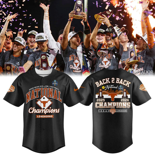 Texas Longhorns Black 2026 NCAA Softball National Champions Locker Room Jersey
