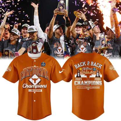 Texas Longhorns Orange 2026 NCAA Softball National Champions Locker Room Jersey