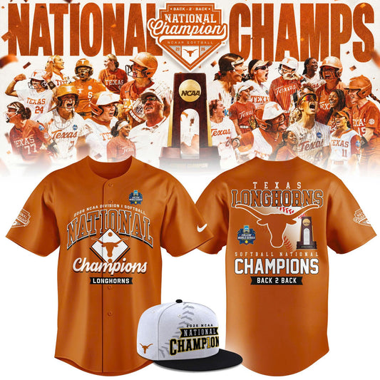 Texas Longhorns Orange 2026 Softball National Champions Locker Room Baseball Jersey