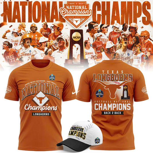 Texas Longhorns Orange 2026 Softball National Champions Locker Room Tee