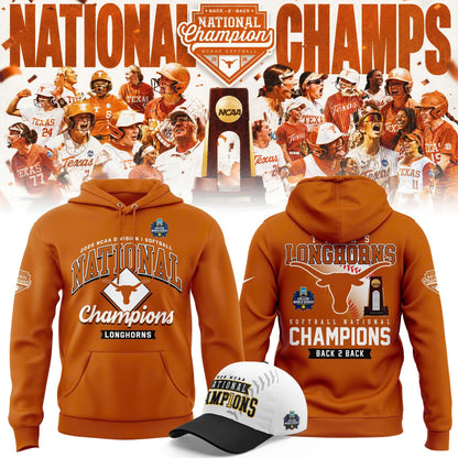 Texas Longhorns Orange 2026 Softball National Champions Locker Room Hoodie