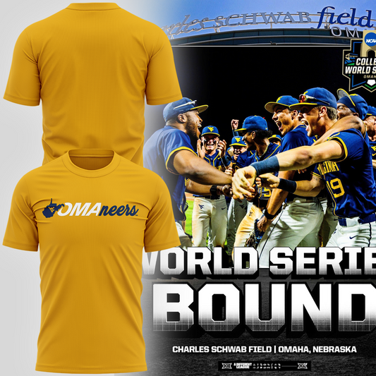 West Virginia Mountaineers 2026 NCAA Baseball Men's College World Series Omaneers T-Shirt | KE53