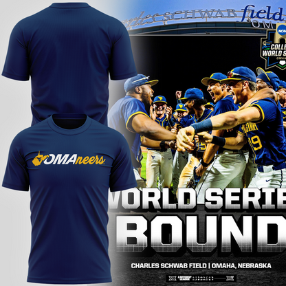 West Virginia Mountaineers 2026 NCAA Baseball Men's College World Series Omaneers T-Shirt | HW98