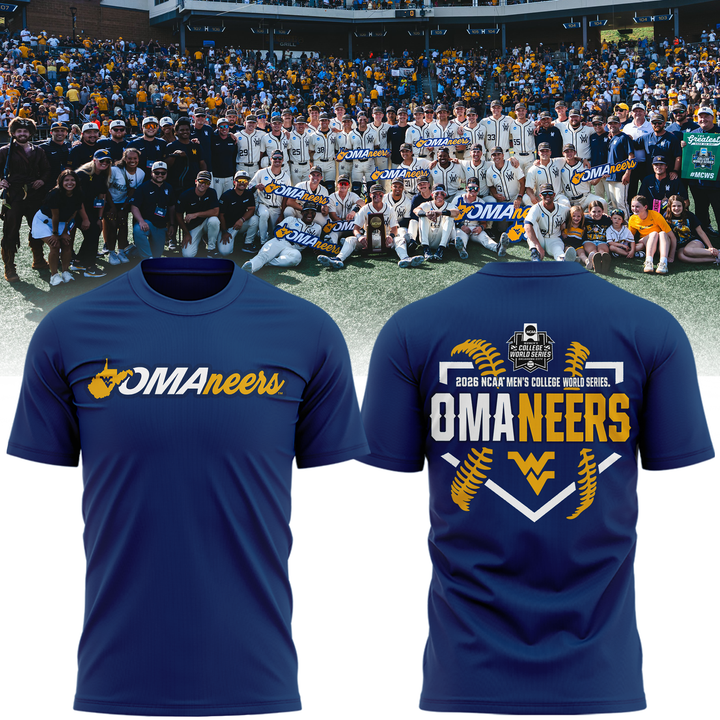 West Virginia Mountaineers 2026 NCAA Baseball Men's College World Series Omaneers Navy T-Shirt | DW94