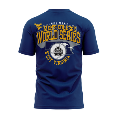 West Virginia Mountaineers 2026 NCAA Baseball Men's College World Series Omaneers Navy T-Shirt | UC65