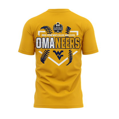West Virginia Mountaineers 2026 NCAA Baseball Men's College World Series Omaneers Yellow T-Shirt | HA74