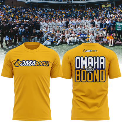 West Virginia Mountaineers 2026 NCAA Baseball Men's College World Series Omaneers Yellow T-Shirt | RD54