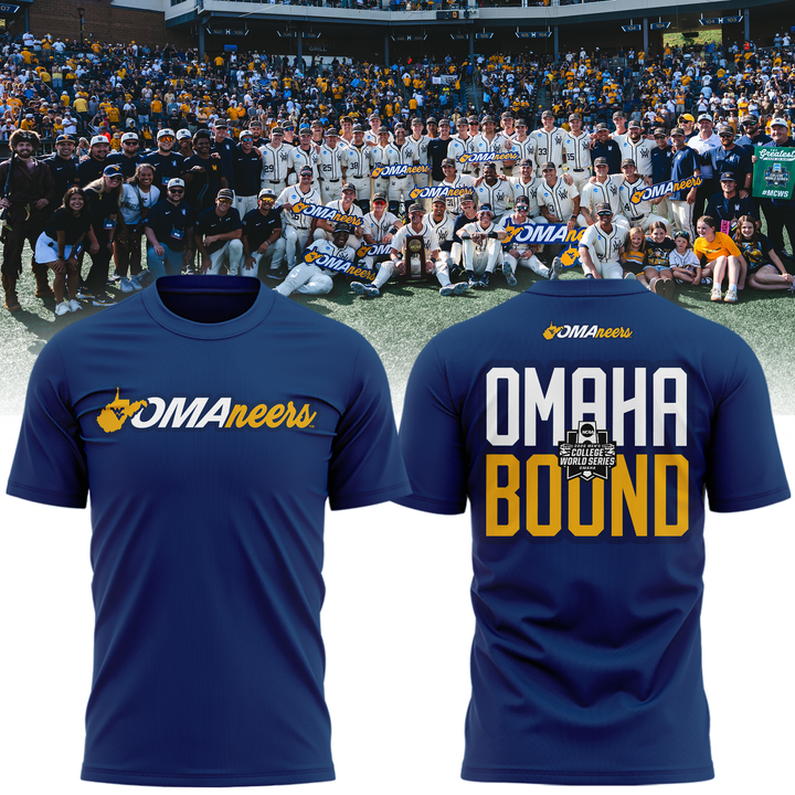 West Virginia Mountaineers 2026 NCAA Baseball Men's College World Series Omaneers Navy T-Shirt | TB13