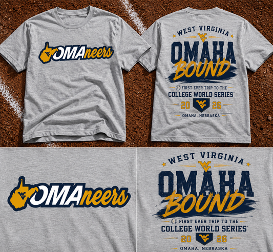 West Virginia Mountaineers 2026 NCAA Baseball Men's College World Series Omaneers T-Shirt | WK66