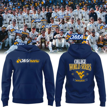West Virginia Mountaineers 2026 NCAA Baseball Men's College World Series Omaneers Navy Hoodie