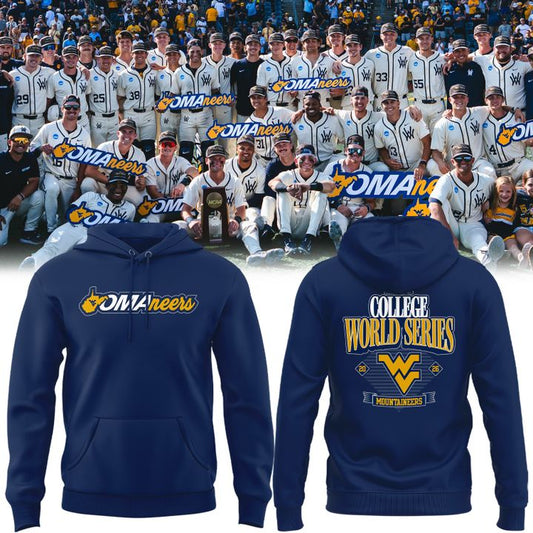 West Virginia Mountaineers 2026 NCAA Baseball Men's College World Series Omaneers Navy Hoodie