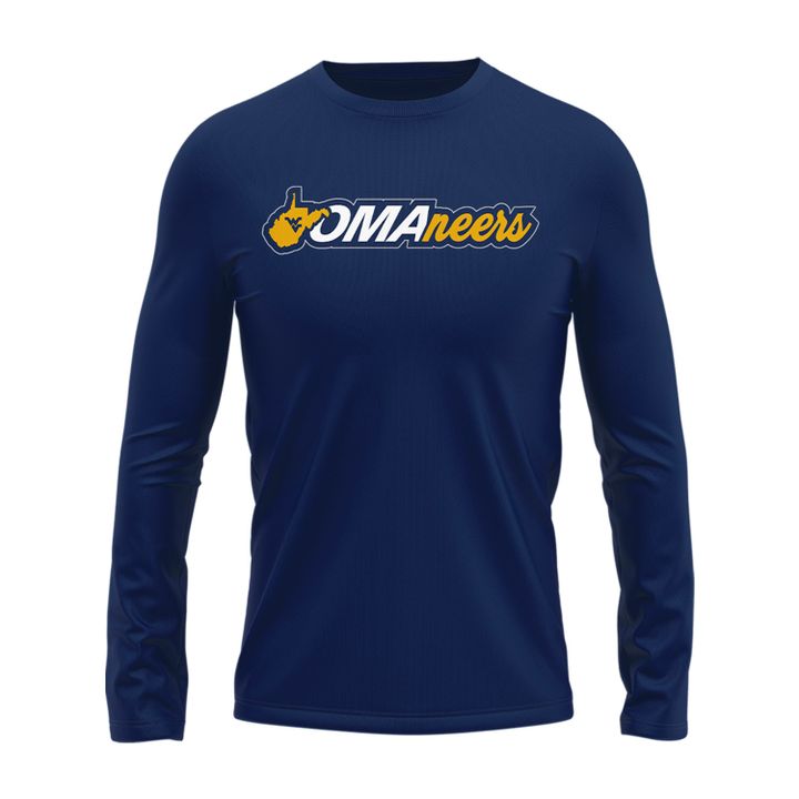 West Virginia Mountaineers 2026 NCAA Baseball Men's College World Series Omaneers Navy Long Sleeve Shirt
