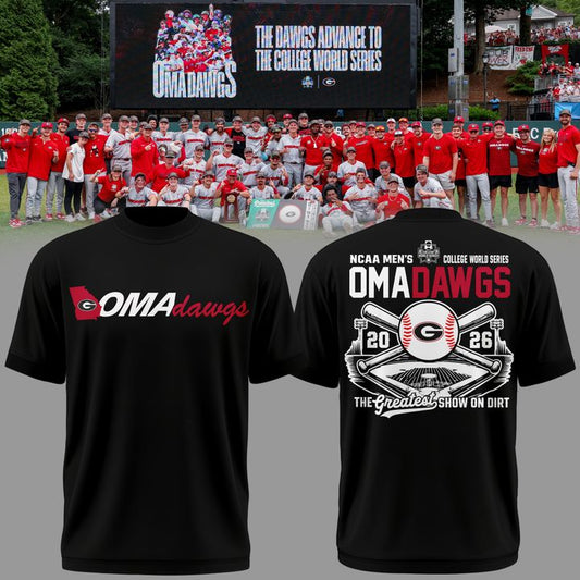 Limited Edition "Omadawgs" Black T-Shirt Georgia Baseball | ZZ59