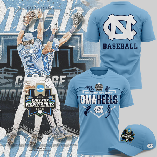 North Carolina Tar Heels 2026 Baseball College World Series Omaheels T-shirt | HP34