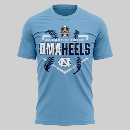 North Carolina Tar Heels 2026 Baseball College World Series Omaheels T-shirt | HP34