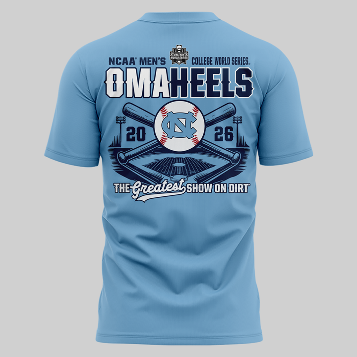North Carolina Tar Heels 2026 Baseball College World Series Omaheels T-shirt | VO22