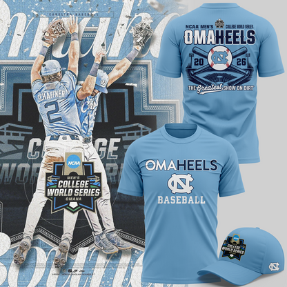 North Carolina Tar Heels 2026 Baseball College World Series Omaheels T-shirt | VO22