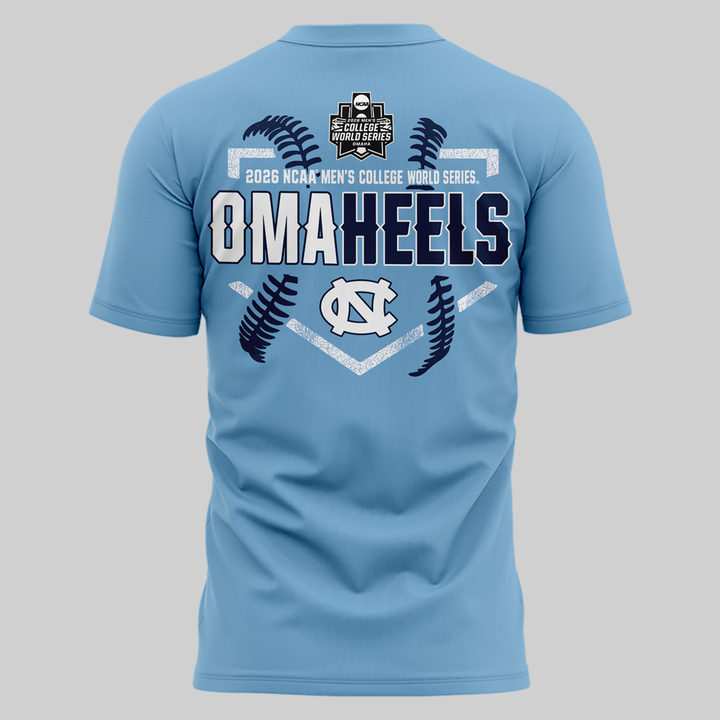 North Carolina Tar Heels 2026 Baseball College World Series Omaheels T-shirt | AC13