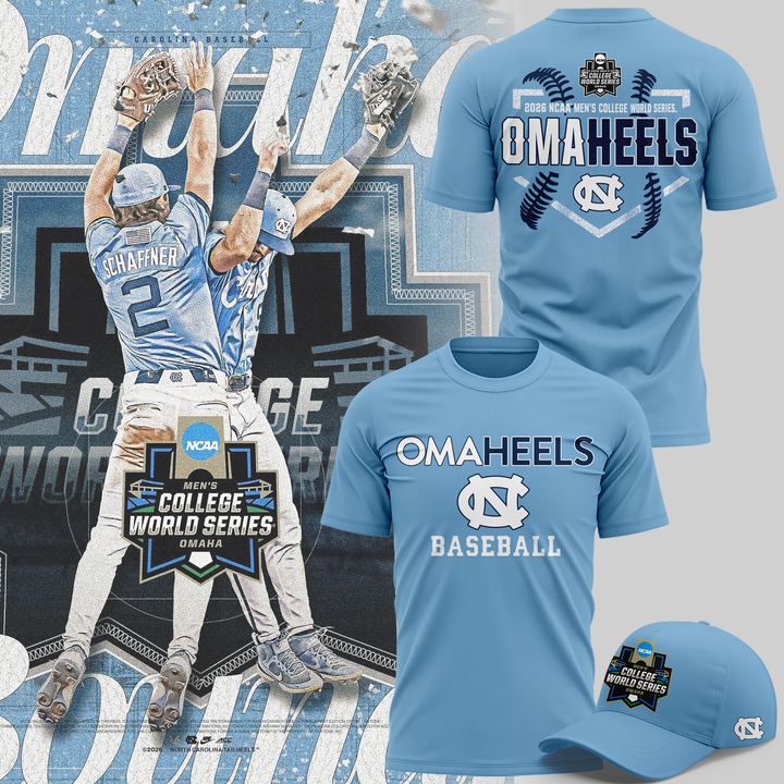 North Carolina Tar Heels 2026 Baseball College World Series Omaheels T-shirt | AC13