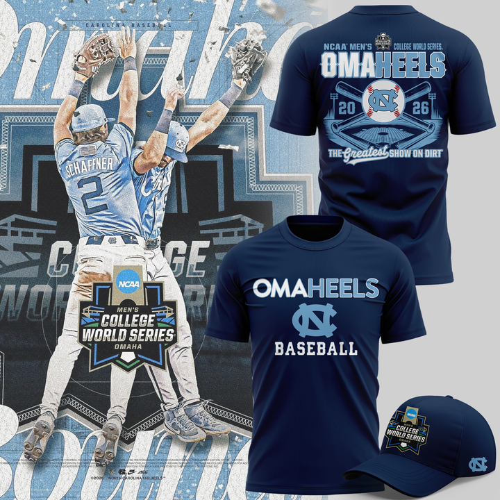 North Carolina Tar Heels 2026 Baseball College World Series Omaheels T-shirt | CO93