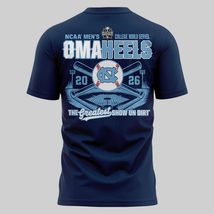 North Carolina Tar Heels 2026 Baseball College World Series Omaheels T-shirt | CO93