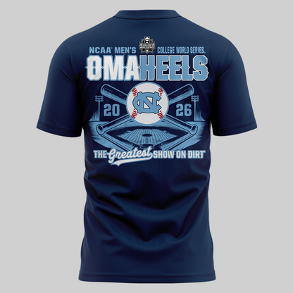 North Carolina Tar Heels 2026 Baseball College World Series Omaheels T-shirt | CO93