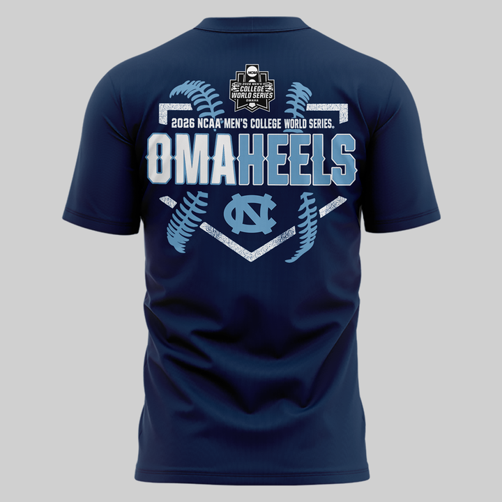 North Carolina Tar Heels 2026 Baseball College World Series Omaheels T-shirt | ZB98