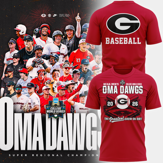 Georgia Bulldogs 2026 Baseball College World Series OmaDawgs T-shirt | JH29
