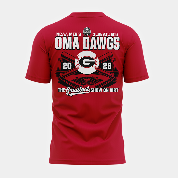 0Georgia Bulldogs 2026 Baseball College World Series OmaDawgs T-shirt | MI53