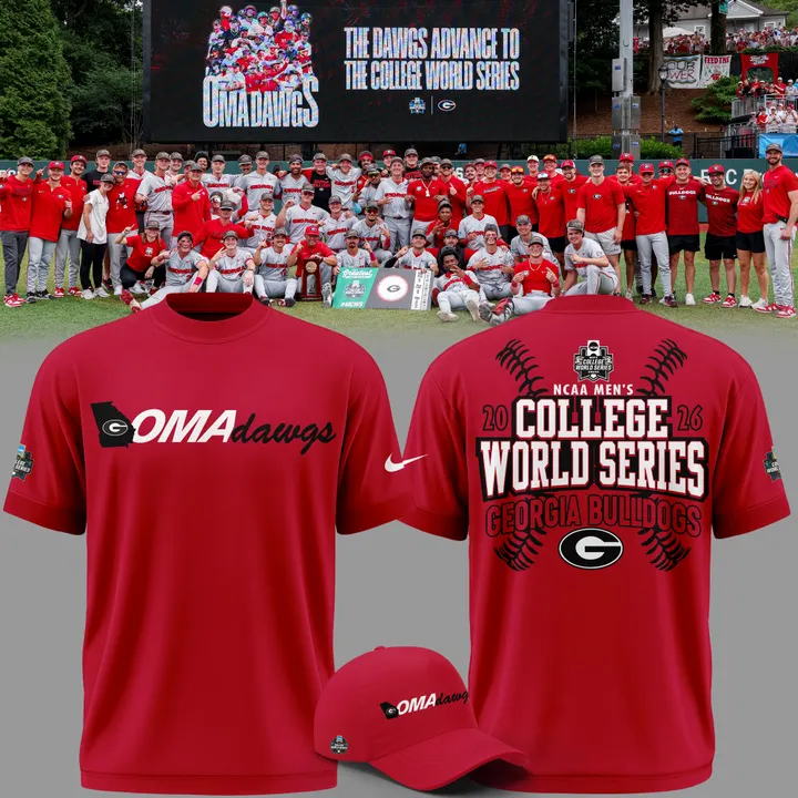 Georgia Bulldogs 2026 Baseball College World Series OmaDawgs T-shirt | NX76