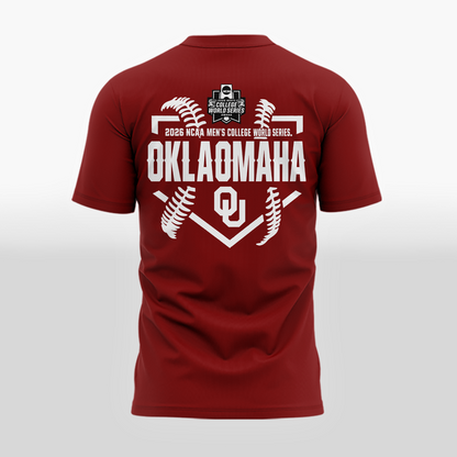 Oklahoma Sooners  2026  Baseball College World Series OKLAOMAHA  T-shirt | EE49