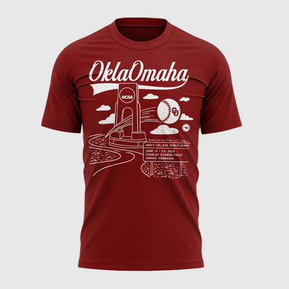 Oklahoma Sooners  2026  Baseball College World Series OKLAOMAHA  T-shirt | VV30