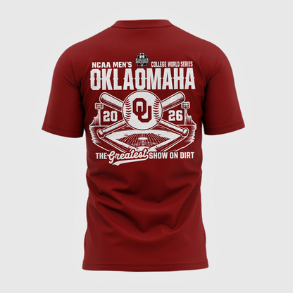 Oklahoma Sooners  2026  Baseball College World Series OKLAOMAHA  T-shirt | VV30