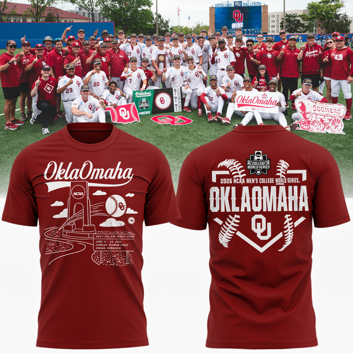 Oklahoma Sooners  2026  Baseball College World Series OKLAOMAHA  T-shirt | IS54