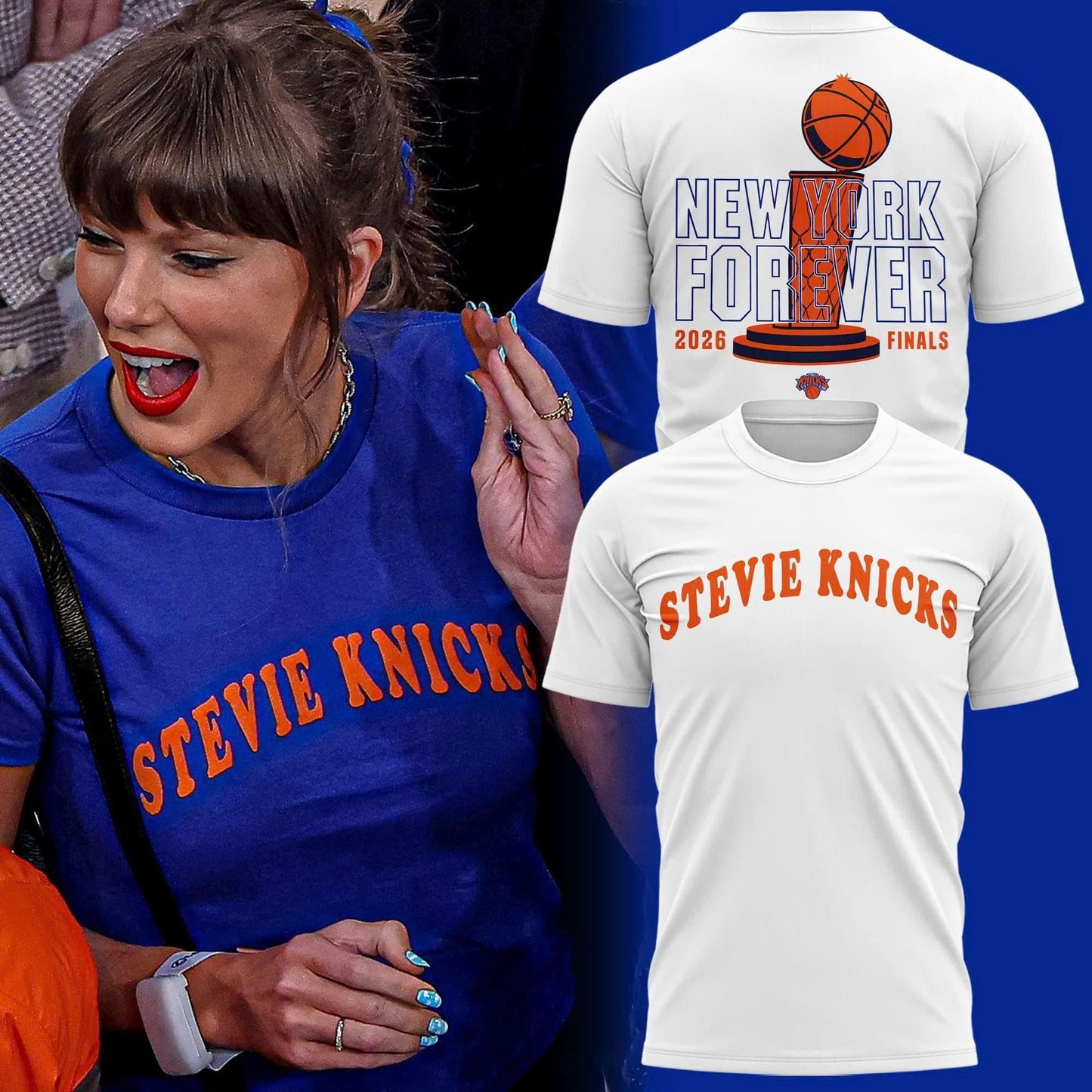 Stevie Knicks Shirt, Taylor Swift Shirt-White, New York Knicks Finals Shirt