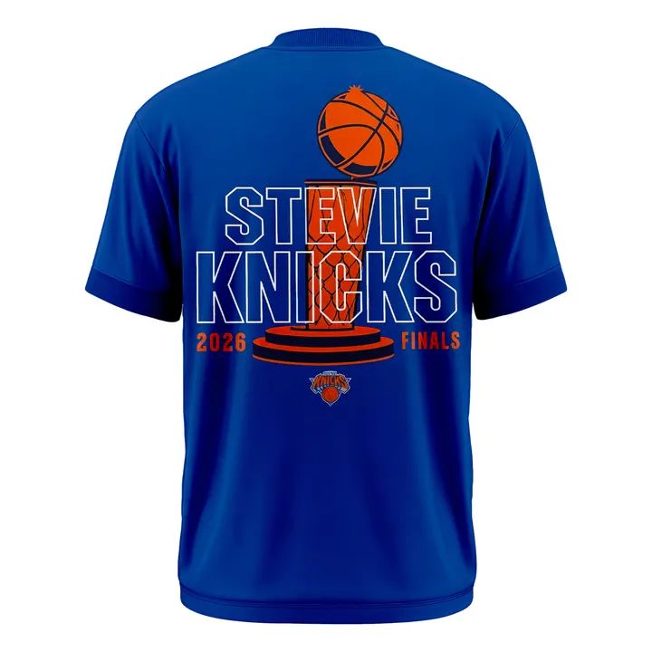 New York Knicks Stevie Knicks 2026 Finals T-Shirt - Blue v2
