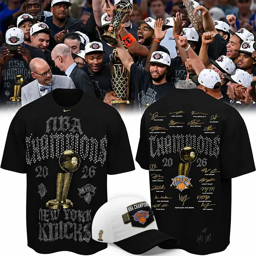 New York Knicks 2026 NBA Finals Champions T-Shirt | VX67