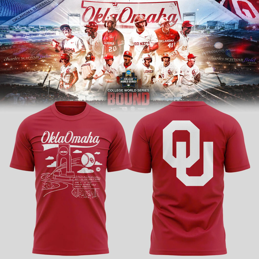 Oklahoma Baseball 2026 "OklaOmaha" T-shirt - Red | OR12