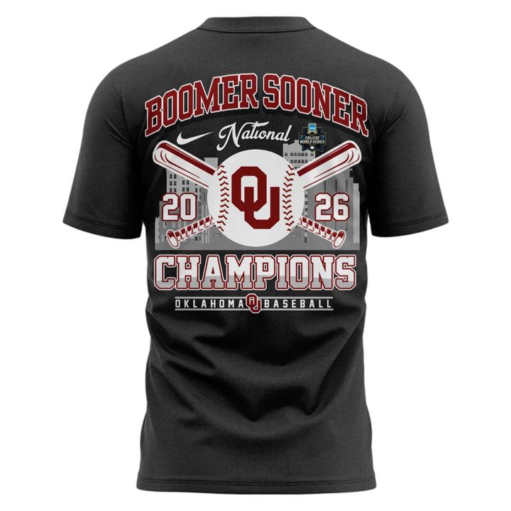 Oklahoma Sooners Charcoal 2026 NCAA Division I Baseball National Champions Locker Room T-Shirt