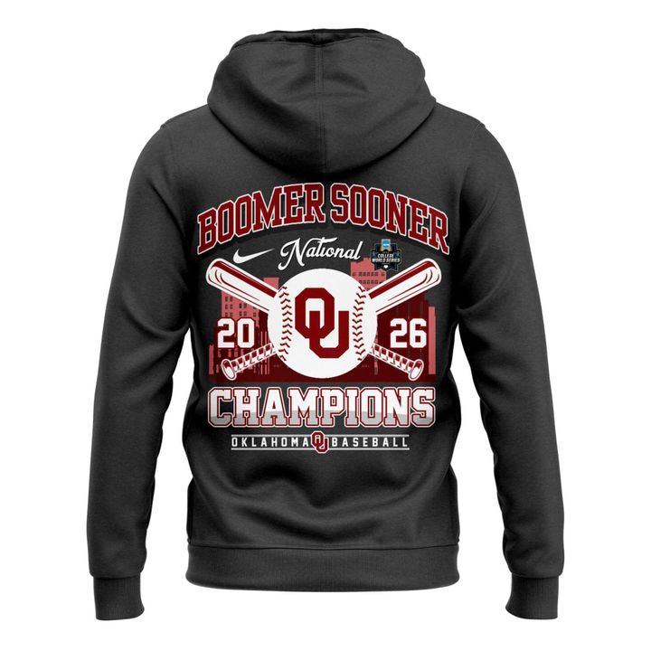 Oklahoma Sooners Charcoal 2026 NCAA Division I Baseball National Champions Locker Room Hoodie
