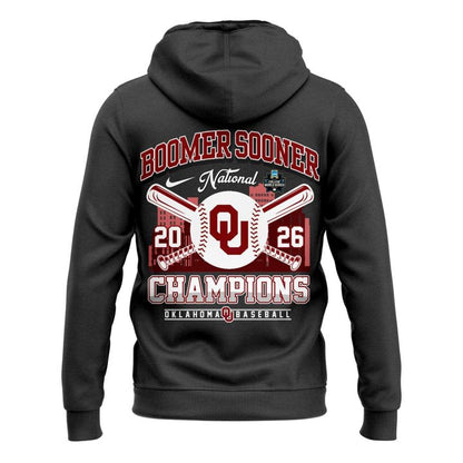 Oklahoma Sooners Charcoal 2026 NCAA Division I Baseball National Champions Locker Room Hoodie