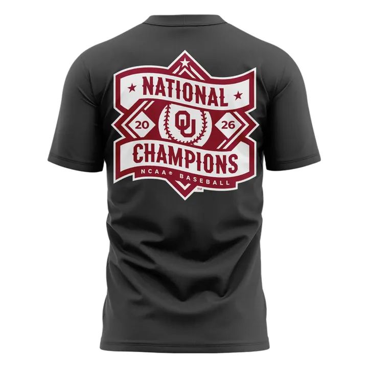 Champion Crimson Oklahoma Sooners 2026 NCAA Baseball Men's College World Series Champions Locker Room T-Shirt