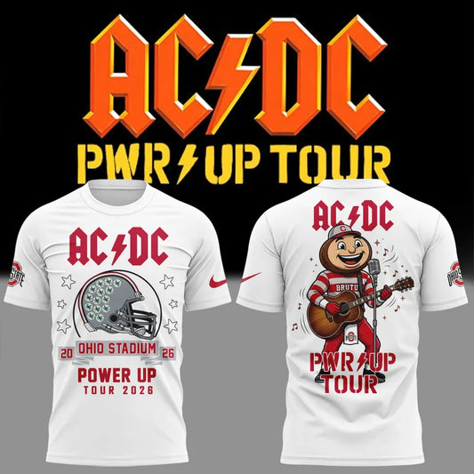 Special Edition AC/DC x Ohio State Buckeyes Football Power Up Tour 2026 T-Shirt