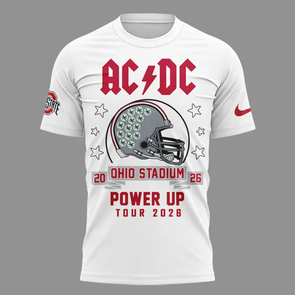 Special Edition AC/DC x Ohio State Buckeyes Football Power Up Tour 2026 T-Shirt