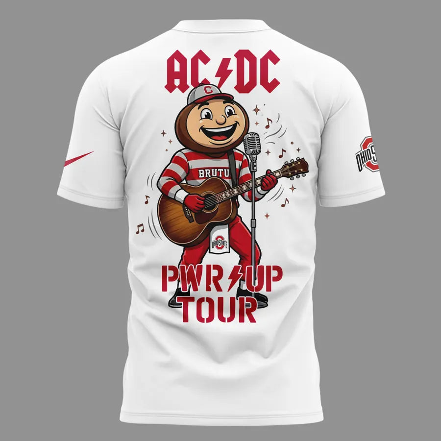 Special Edition AC/DC x Ohio State Buckeyes Football Power Up Tour 2026 T-Shirt