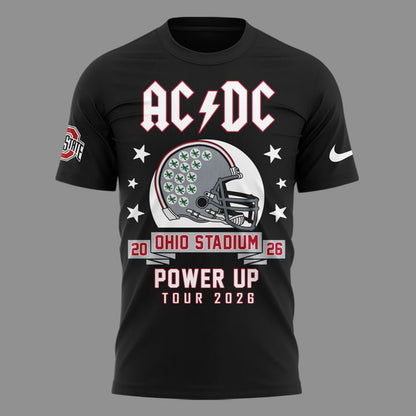 Limited Edition AC/DC x Ohio State Buckeyes Football Power Up Tour 2026 T-Shirt
