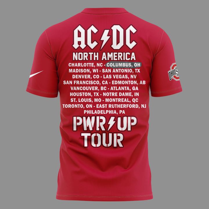 Premium AC/DC x Ohio State Buckeyes Football Power Up Tour 2026 T-Shirt